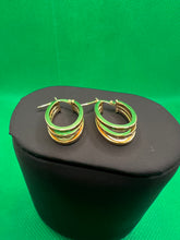 Load image into Gallery viewer, 18K Triple Layered loop Earrings
