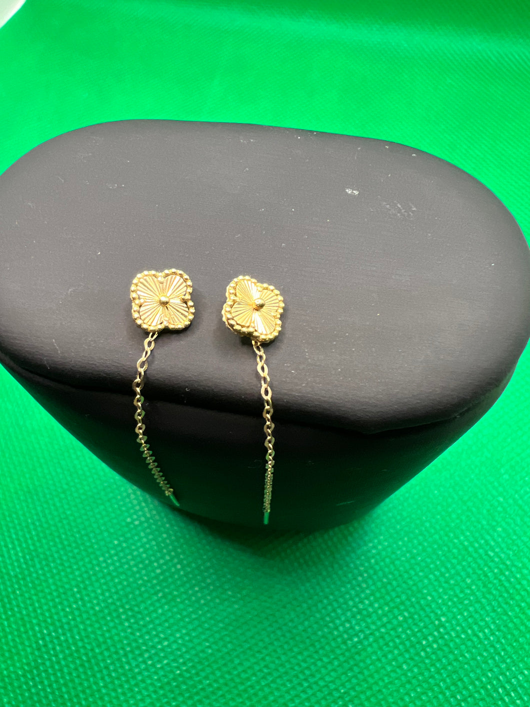 18K Dainty Flower Drop Earrings