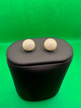 Load image into Gallery viewer, 18K Ball earrings with stone
