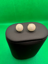 Load image into Gallery viewer, 18K Ball earrings with stone
