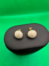 Load image into Gallery viewer, 18K Ball earrings with stone
