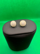 Load image into Gallery viewer, 18K Ball earrings with stone
