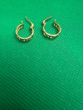 Load image into Gallery viewer, 18K Mini loop Earrings Embossed
