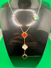 Load image into Gallery viewer, 18K Multi Color Clover Necklace
