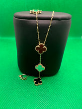 Load image into Gallery viewer, 18K Multi Color Clover Necklace
