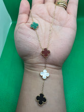 Load image into Gallery viewer, 18K Multi Color Clover Necklace
