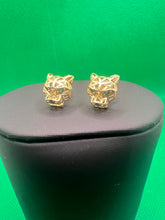 Load image into Gallery viewer, 18K Panther Earrings “10mm”
