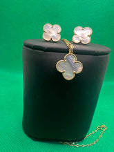Load image into Gallery viewer, 18K Clover Set Necklace &amp; Earrings
