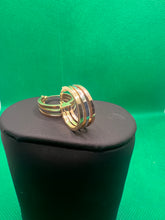 Load image into Gallery viewer, 18K Tricolor Loop Earrings
