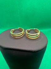 Load image into Gallery viewer, 18K Tricolor Loop Earrings
