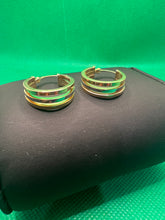 Load image into Gallery viewer, 18K Tricolor Loop Earrings
