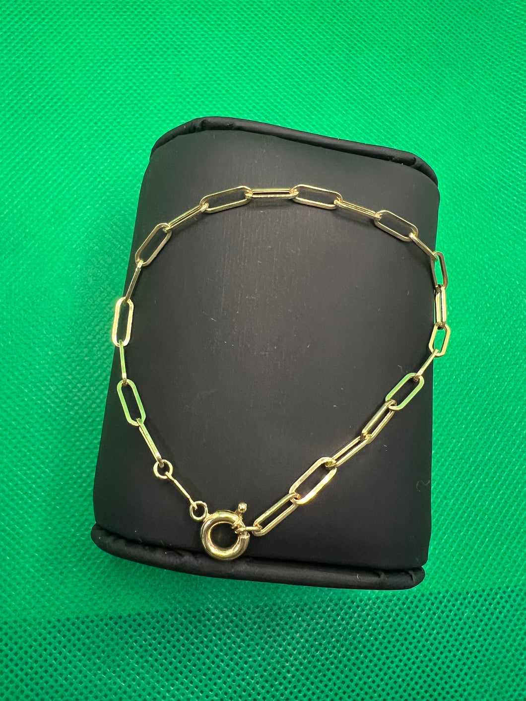 18K Paperclip Bracelet “7”