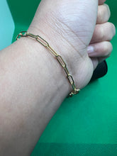 Load image into Gallery viewer, 18K Paperclip Bracelet “7”
