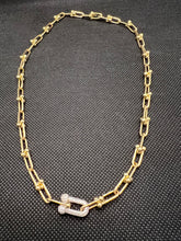 Load image into Gallery viewer, 18K Link Necklace with Stone
