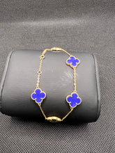 Load image into Gallery viewer, 18K Flower Bracelet in Agathe Blue
