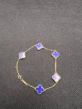 Load image into Gallery viewer, 18K Flower Bracelet in Agathe Blue
